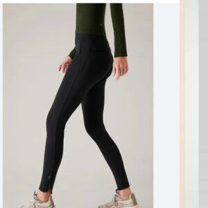 Athleta Black High-Rise Zip-Hem Leggings